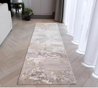 Lord of Rugs Modern Abstract Shiny Rug Silky Soft High-Shine Carpet for Living Room, Bedroom & Dining Luxury Marble Effect Area Rug AU02 Cloud Grey Silver, Runner 66 x 240 cm (2'3"x7'10")