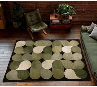 Lord of Rugs Modern Retro Hand-Tufted Rug for Living Room & Bedroom: Luxuriously Soft, 100% Recycled Yarns, Sustainable Home Decor Romy Rug 15 Jive Green Medium 120x170 cm (4'x5'6")