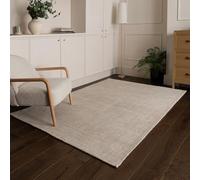Lord of Rugs Modern Wool Plain Rug Handwoven Low Pile with Subtle Ribbed Textured Rug for Living Rooms, Bedrooms or Dining Rooms Putty Cream White, Large 160 x 230 cm (5'3"x7'7")