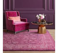 Lord of Rugs Muse MU28 Heritage Rug for Living Room Bedroom Kitchen Hallway Non-Shedding Soft Traditional Floral Bordered Classic Contemporary Vintage Rug Pink, Medium Size 120 x 170 cm (4'x5'6")
