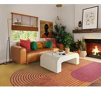 Lord of Rugs Muse Rug for Living Room Bedroom Dining Room Home Geometric Retro Style Soft Area Short Pile Rug Mu13 Orange Retro Medium 120x170 cm (4'x5'6")