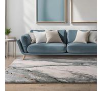 Lord of Rugs Nebula Abstract Rug for Living Room, Bedroom, Dining Office Carpet, Modern Natural High-Low Pile Soft Plush Textured Area Rug Oasis Blue, Small 80 x 150 cm (2'6"x5')