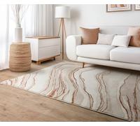 Lord of Rugs Nebula Abstract Rug for Living Room, Bedroom, Dining Office Carpet, Modern Natural High-Low Pile Soft Plush Textured Area Rug Quartz Terracotta, Small 80 x 150 cm (2'6"x5')
