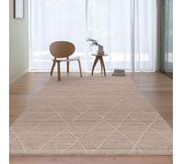 Lord of Rugs Noah Wool Rug for Living Room Bedroom Carpet Bohomian Classic Berber Moroccan Hand Tufted Natural Beige Rug Extra Large 200x290 cm (6'7"x9'6")