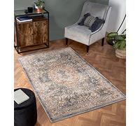 Lord of Rugs Nova 8881 Traditional Antique Soft Rug Hallway Runner in Green, White Yellow and Dark Blue (Green, 200x290 cm (6'7''x9'6''))