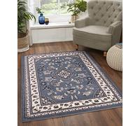 Lord of Rugs Quality Traditional Classic Beige, Green, Red, Black and Grey Small Large Rug, Runner (120x170cm (4'x5'6''), Blue)