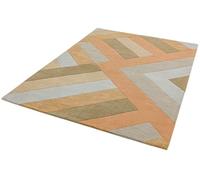 Lord of Rugs Reef Geometric Patterns Hand Tufted Quality 100% Wool Rug Living Room Bedroom Carpet Large 160x230 cm (5'3"x7'7") RF03 Big Zag Coral