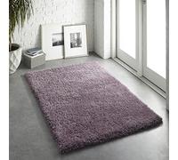 Lord of Rugs Shaggy Purple Rug Contemporary Silky Super Soft Thick Plain Bedroom Living Room Fluffy Quality Luxury Hand Tufted Rug Small 90x150 cm (3x5')