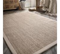 Lord of Rugs Sisal Area Rug with Hand Stitched Border, Non-Slip Durable Natural Modern Bordered Carpet for Living Room, Hallway Flatweave Rug Light Beige/Sand Border, Medium 120 x 170 cm (4'x5'6")