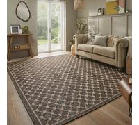 Lord of Rugs Sumac Rug for Indoor, Outdoor, Garden, Patio, Living Room, Bedroom, Kitchen Traditional Classic Modern Motifs Trellis Rug SUM105 Brown Extra-Large 240x300 cm (7'11"x9'11")