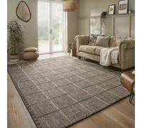 Lord of Rugs Sumac Rug for Indoor, Outdoor, Garden, Patio, Living Room, Bedroom, Kitchen Traditional Classic Modern Motifs Blocks Rug SUM104 Mocha Large 160x230 cm (5'3"x7'7")