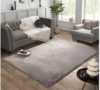Lord of Rugs Tipped Luxe Faux Fur Rug Living Room Bedroom Modern Copenhagen Plain Silky Super Soft Fluffy Shaggy Rug Warm Mink Large 150x200 cm (4'11"x6'6")