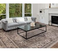Lord of Rugs Traditional Classic Rug Modern Distressed Antique Medallion Floral Oriental Carpet for Living Room Bedroom Quality Rug Beige Natural Medium 120x166 cm (4'x5'5")