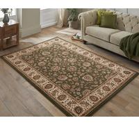 Lord of Rugs Traditional Rug Bordered Classic Grand Heritage GH102 Million Point Detail Rug Ideal for Living Room or Dining Room Decor Green, X-Large 200x290 cm (6'7"x9'6")