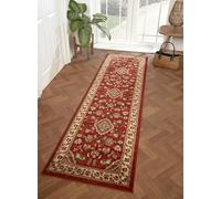 Lord of Rugs Traditional Sherborne Rug Oriental Classic Bordered Floral Hallway Runner 66 x 230 cm (2'5" x 7'7") (Terracotta)