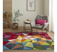 Lord of Rugs Viva Carved Rug for Modern Living Bedroom Kitchen Nursery Carpet Pop Vibrant Multicolours Geometric Patterns Rug VIV103 Multi Large 160x220 cm (5'3"x7'6")