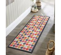 Lord of Rugs Washable Entryway Non-Slip Mat for Home Entrance Rug, Hallway Runner, Bathroom or Kitchen Easy Clean Durable Absorbent Stain Resistant Mud Mat My Retro Clover, 50 x 150 cm (2'x5')
