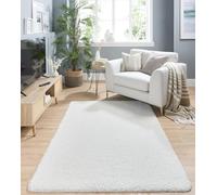 Lord of Rugs Washable Non-Slip Rug Shaggy Rug Floor Mat for Hallways Kitchen Bathroom Living Room Bedside Bedroom Nursery Kids Playroom Soft Plain Rectangle Rug Ivory Small 80x120 cm (2'8"x4')