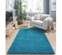 Lord of Rugs Washable Non-Slip Rug Shaggy Rug Floor Mat for Hallways Kitchen Bathroom Living Room Bedside Bedroom Nursery Kids Playroom Soft Plain Rectangle Rug Teal Small 80x120 cm (2'8"x4')