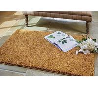 Lord of Rugs Washable Non-Slip Rug Shaggy Rug Floor Mat for Hallways Kitchen Bathroom Living Room Bedside Bedroom Nursery Kids Playroom Soft Plain Carpet Rectangle Rug Ochre Small 80x120 cm (2'8"x4')