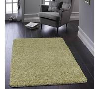 Lord of Rugs Washable Non-Slip Rug Shaggy Rug Floor Mat for Hallways Kitchen Bathroom Living Room Bedside Bedroom Nursery Kids Playroom Soft Plain Rug Olive Green X-Small 60x100 cm (2'x3'4")