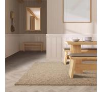 Lord of Rugs Washable Rug for Living Room, Bedroom, Kitchen, Kids Room Boden Modern Plain Bobble Loop Pile Textured Durable High Traffic Area Rug Sand Beige Large 160x230 cm (5'3"x7'7")