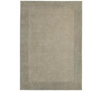 Lord of Rugs Wool Border Rug for Living Room Bedroom Sierra Apollo Carpet Thick Soft Hand Tufted Home Area Rug Taupe Large 160x230 cm (5'3"x7'7")