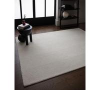 Lord of Rugs Wool Plain Rug Hand Tufted Looped Pile Modern Elegant Bedroom Living Room Area Rug Chevron Ivory, 160 x 230 cm (5'3"x7'7")