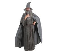 Lord of the Rings Adult Gandolf the Grey Fancy Dress Costume Mens, Gray Fantasy Wizard Halloween Outfit Large