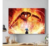 Lord of The Rings Balrog Gandalf The Grey Poster Canvas Wall Art Picture Print Best Gift for Lord of The Rings Fans Home Office Decoration (XL: 91cm X 61cm)