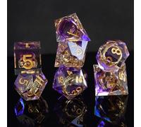 Lord of The Rings DND Dice Set 7pcs D4 D6 D8 D10 D12 D20 D% Polyhedral Handmade Resin D&D Dice for Dungeons and Dragons Pathfinder Roll Playing Table Games RPG MTG Games with Gift Box