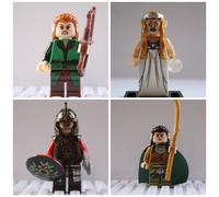 Lord of the Rings Hobbit Mini Figures: Theoden, Galadriel, Elrond & Tauriel (4cm) - LEGO Compatible, Fully Assembled with Display Stands