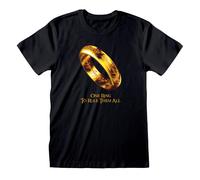 Lord of the Rings Men's One Ring To Rule Them All T-Shirt in Black | Size: Large Lord of the Rings Black L