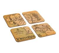 Lord of The Rings Middle Earth Map 4 Piece Wooden Coaster Set