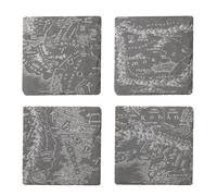 Lord Of The Rings Middle Earth Map Engraved Slate Coaster Set