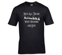 Lord of The Rings Not All Those who Wander Inspired Movie Kids T-Shirt (9-11) Black