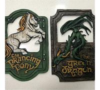 Lord of The Rings The Prancing Pony and The Green Dragon Pub Signs Set, Funny bar Signs, Pub Bar Home Decorative Wall Sign and Plaques for Front Door Hanging Sign