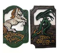 Lord of The Rings The Prancing Pony and The Green Dragon Pub Signs Set, Handmade Bar Style Sign, Pub Home Office Decorative Sign, 11 X 7 Inch Handmade Bar Style Sign