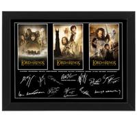 Lord of the Rings Trilogy Framed Poster with Cast Signatures A4