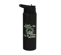 Lord Protect Me While I'm in These Streets Christian Saying Stainless Steel Insulated Water Bottle