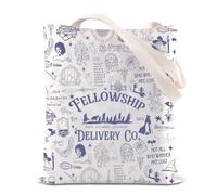 Lord Rings Literature Gift Bookish Bookworm Tote Bag LO-TR Movie Merch Shopping Grocery Bag Hobbit Fans Gift (fellow ship UK2)