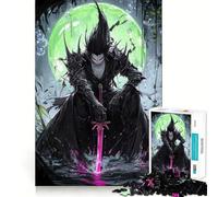 Lord Samurai Green Moonlight Puzzles for Teenagers 1000 Pieces Logic Build Anxiety Relief Fun Challenge Art Display (50x75cm)