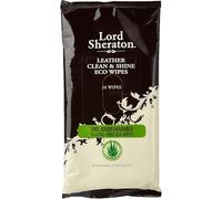 Lord Sheraton Leather Clean & Shine Eco Wipes, 24 Wips Plastic Free Biodegradable Leather Cleaning Wipes with Aloe Vera Beeswax Nourish Protect Sofas Chairs Car Seats Bags Shoes Household Care Wipes
