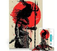 Lord Shiva Illustration with Trident 1000 Pieces Jigsaws Adults Puzzles Gifts Sharp Thinking Cozy Fun Fun Activity Game Night (38x52cm)