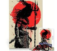 Lord Shiva Illustration with Trident Jigsaw Puzzles for Adults1000 Piece Think Sharper Vivid Color Home Play Birthday Idea (38x26cm)