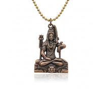 Lord Shiva Mahadev Mahakal Meditating Amulet Pendant Necklace for Men Women, S, Metal, No Gemstone