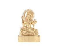 Lord Shiva Statue Murti Golden Metal Small Shiva Shankar Adiyogi Hindu Indian God for Car Dashboard Home Office Desk Mandir Temple Pooja Décor Diwali Wedding Gift (3 Inch)