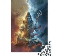 Lord Shiva Wooden Jigsaw Puzzle for Adults Fun 1000 Pieces Home Decoration Toy Intellectual Game Education Game Stress Relief Challenge Educational 1000pcs (75x50cm)