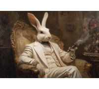 Lord Theodore Elegant Rabbit Wooden Jigsaw Puzzle,1000 Pieces,Vintage Noble Animal Puzzle
