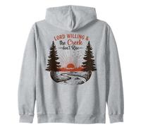 Lord Willing and the Creek Don't Rise Vintage Country Faith Zip Hoodie